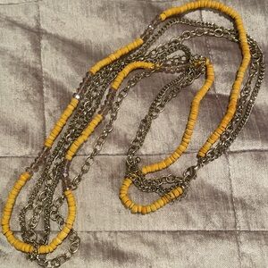 Yellow 3 Layer Boho Necklace